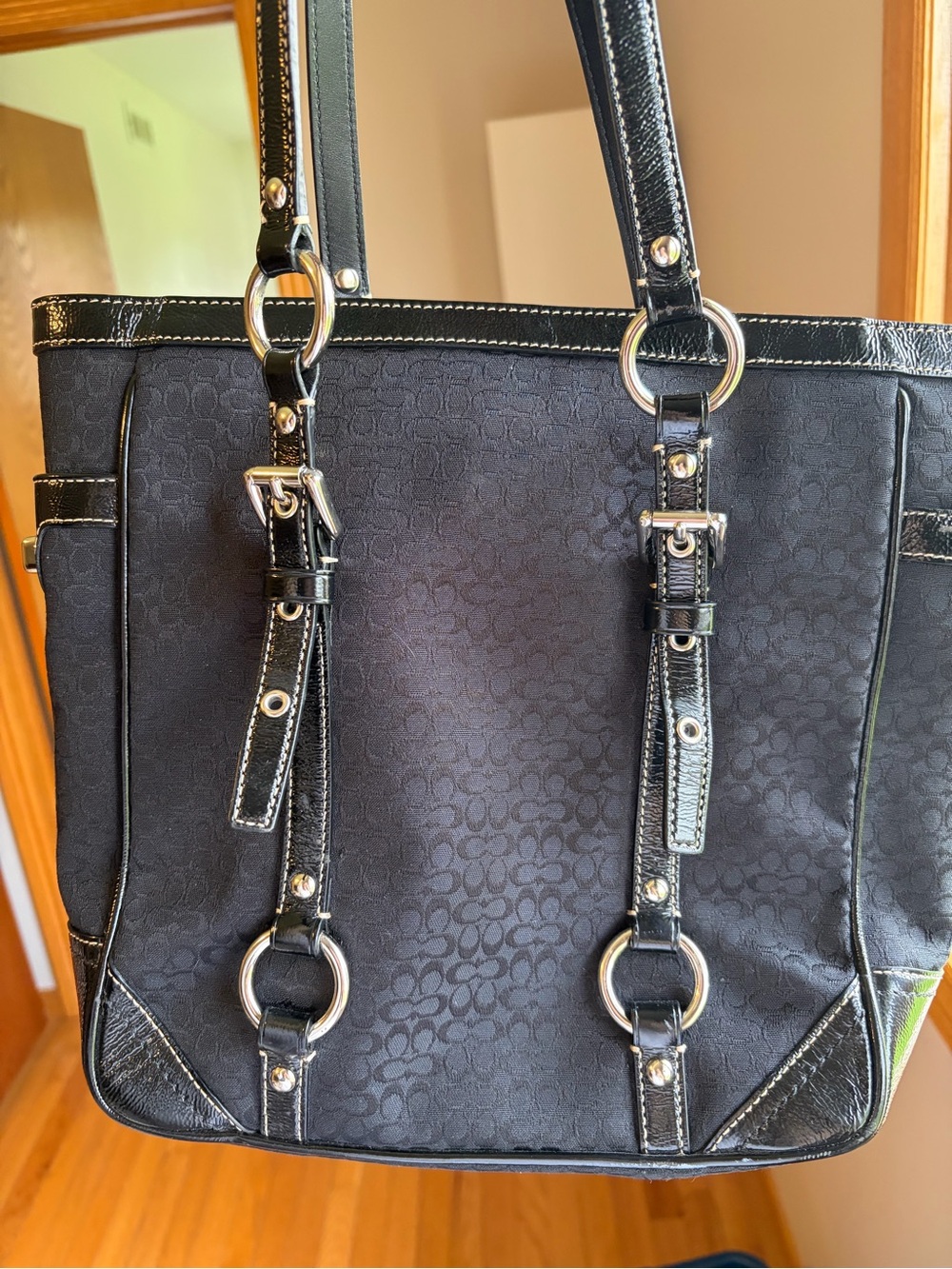 Vintage Coach Gallery Tote in Signature Jacquard - Picture 3 of 5